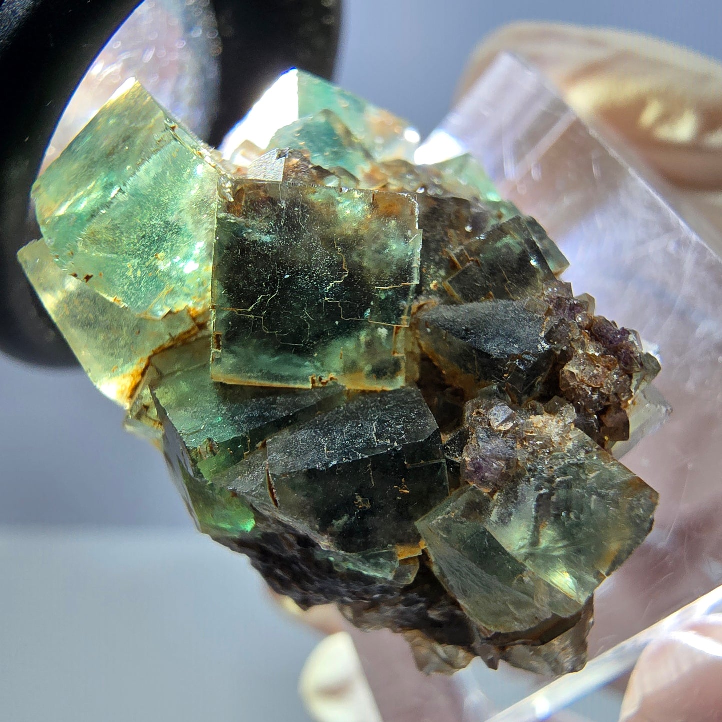 Spécimen de cube de fluorite fantôme, parquet vert Okorusu, Namibie 26 x 22 x 19 mm