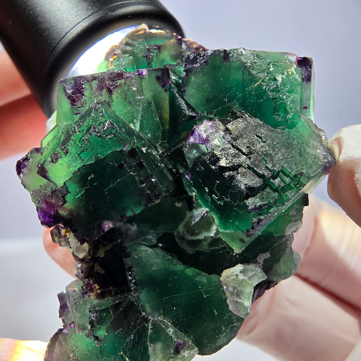Spécimen de cube de fluorite fantôme, parqueté, zonal Okorusu, Namibie 54 x 39 x 28 mm