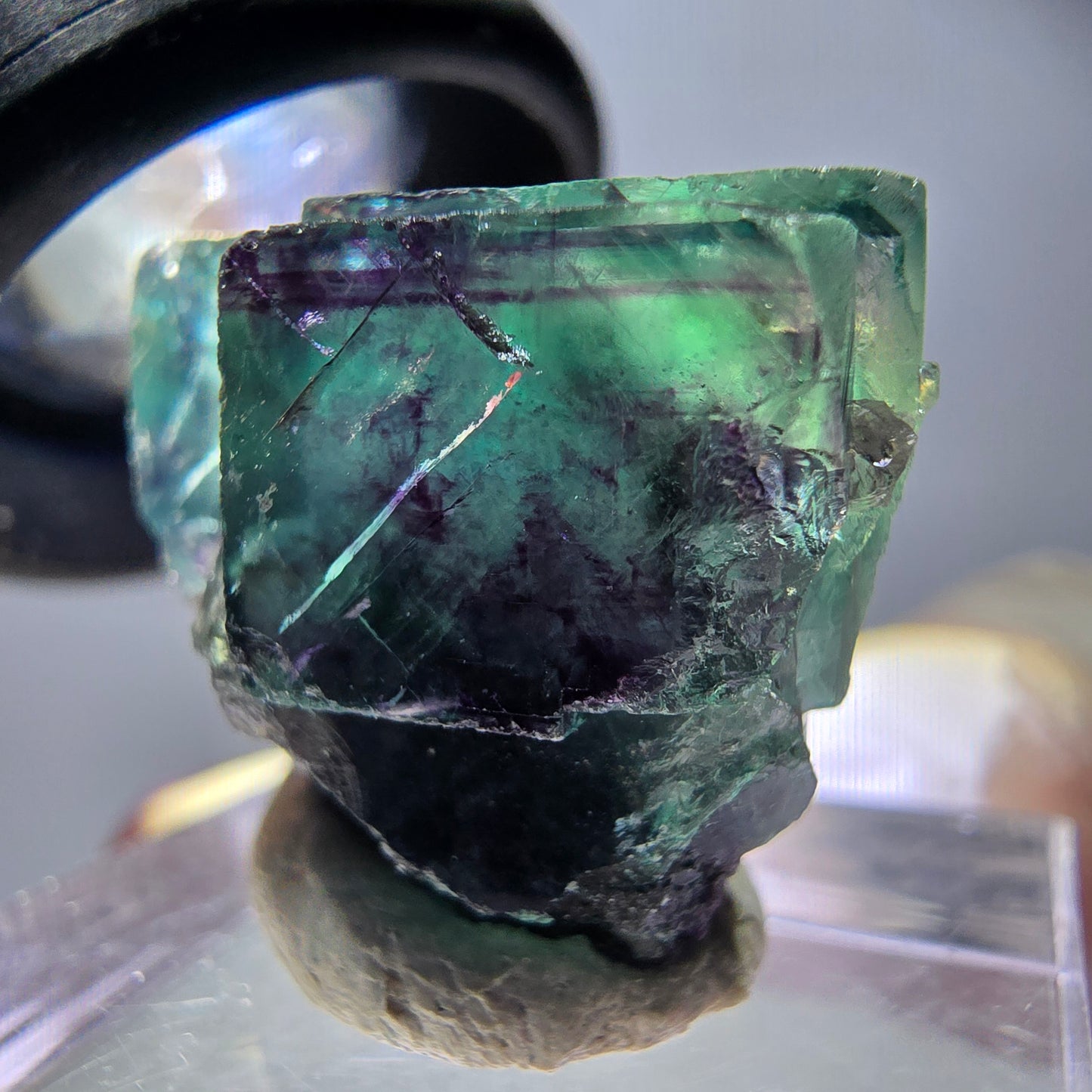 Rare Fluorite Cube Specimen, green purple Okorusu, Namibia 24*17*13mm