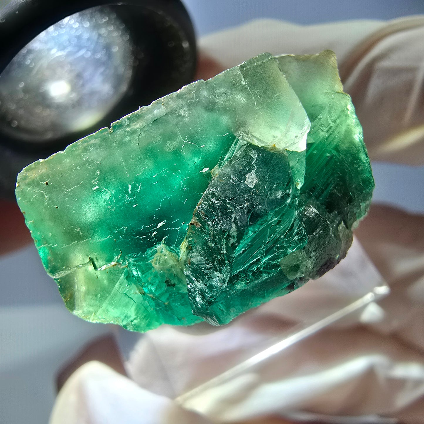 Phantom Fluorit Würfel Stufe, grün lila Okorusu, Namibia 27*25*17mm
