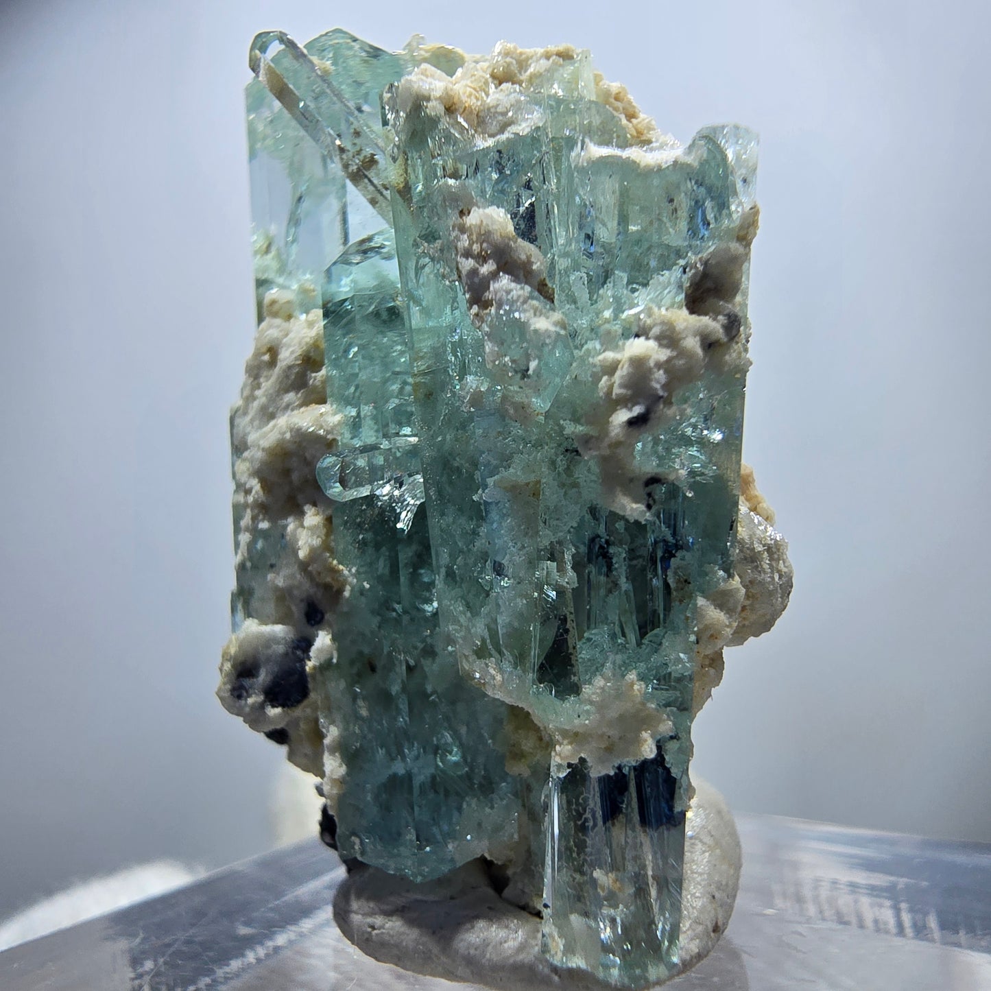 Seltene Aquamarin XX mit Orthoklas, Schörl Turmalin Erongo, Namibia 29*20*17mm