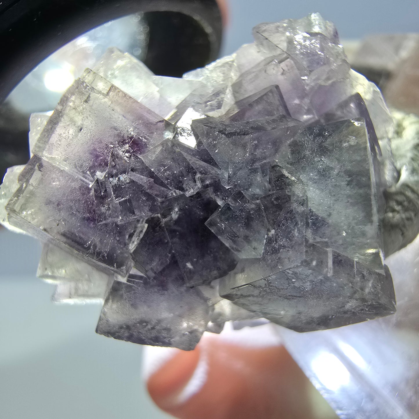 Phantom Fluorit Würfel Stufe, grün lila Okorusu, Namibia 27*21*17mm