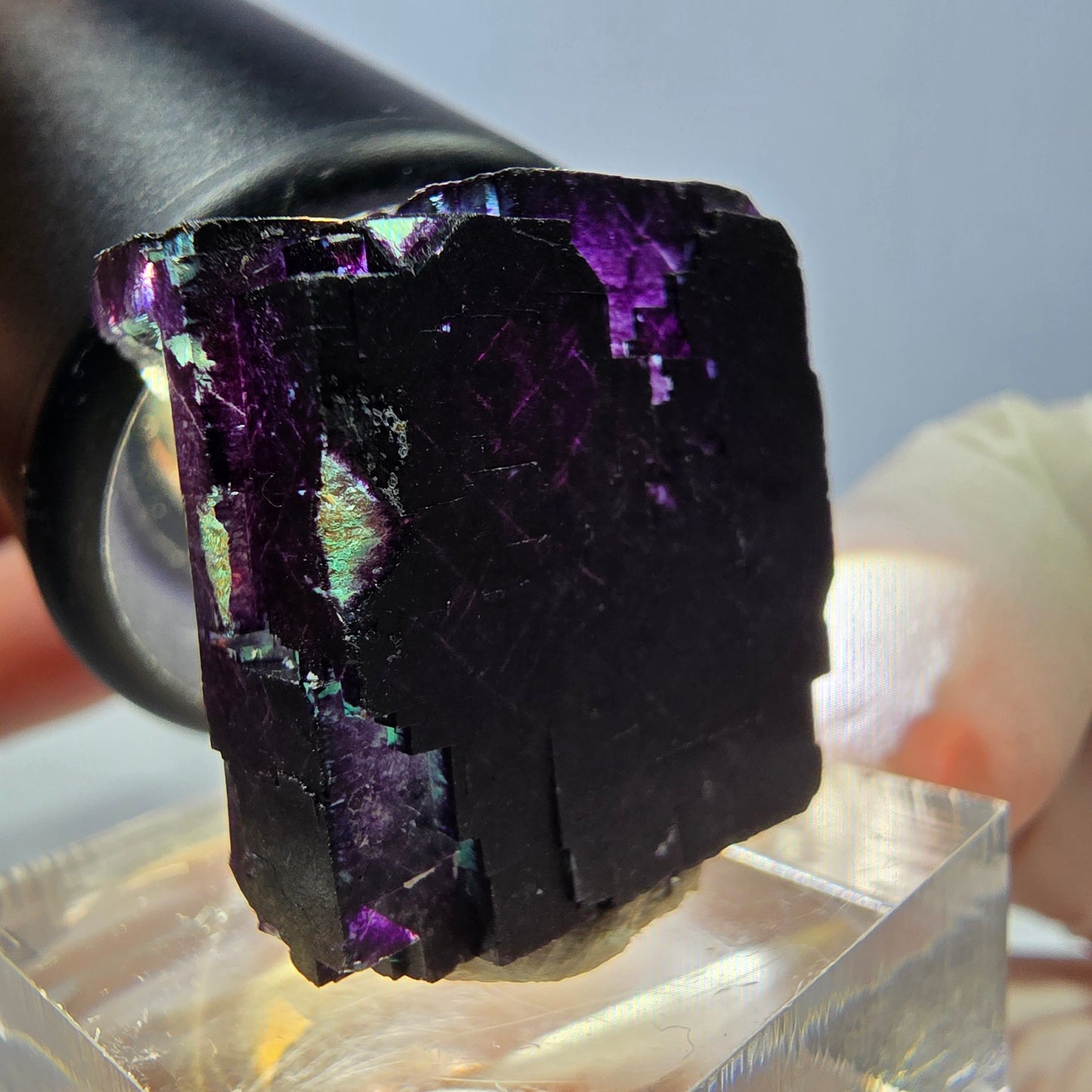 Phantom Fluorit Würfel Stufe grün lila zonal 11:11 Angel Pocket, Namibia 22*22*20mm