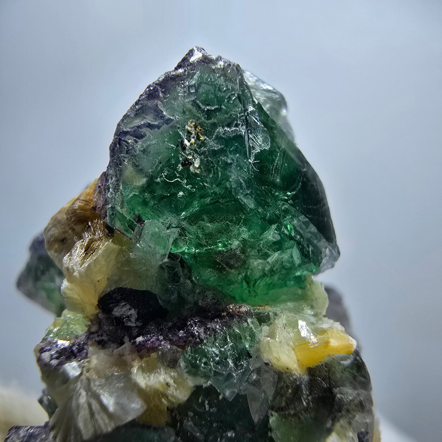 Phantom Fluorit, Rauchquarz, Schörl Turmalin, Muskovit Erongo Namibia 59*51*30mm