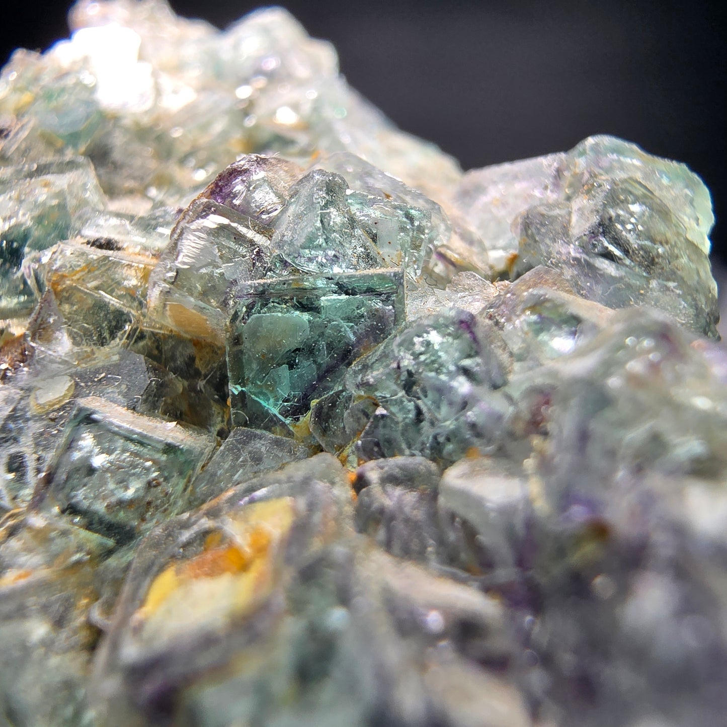 Vert fluorite fantôme sur spécimen de tourmaline Schörl Erongo Namibie 55*34*33mm