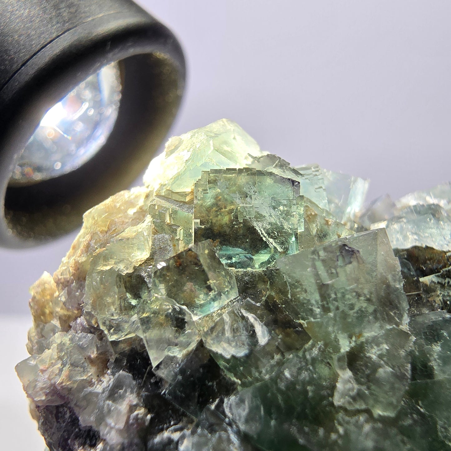 Große Phantom Fluorit Würfel, Quarz Stufe, doppelseitig grün Okorusu Namibia 110*53*36mm