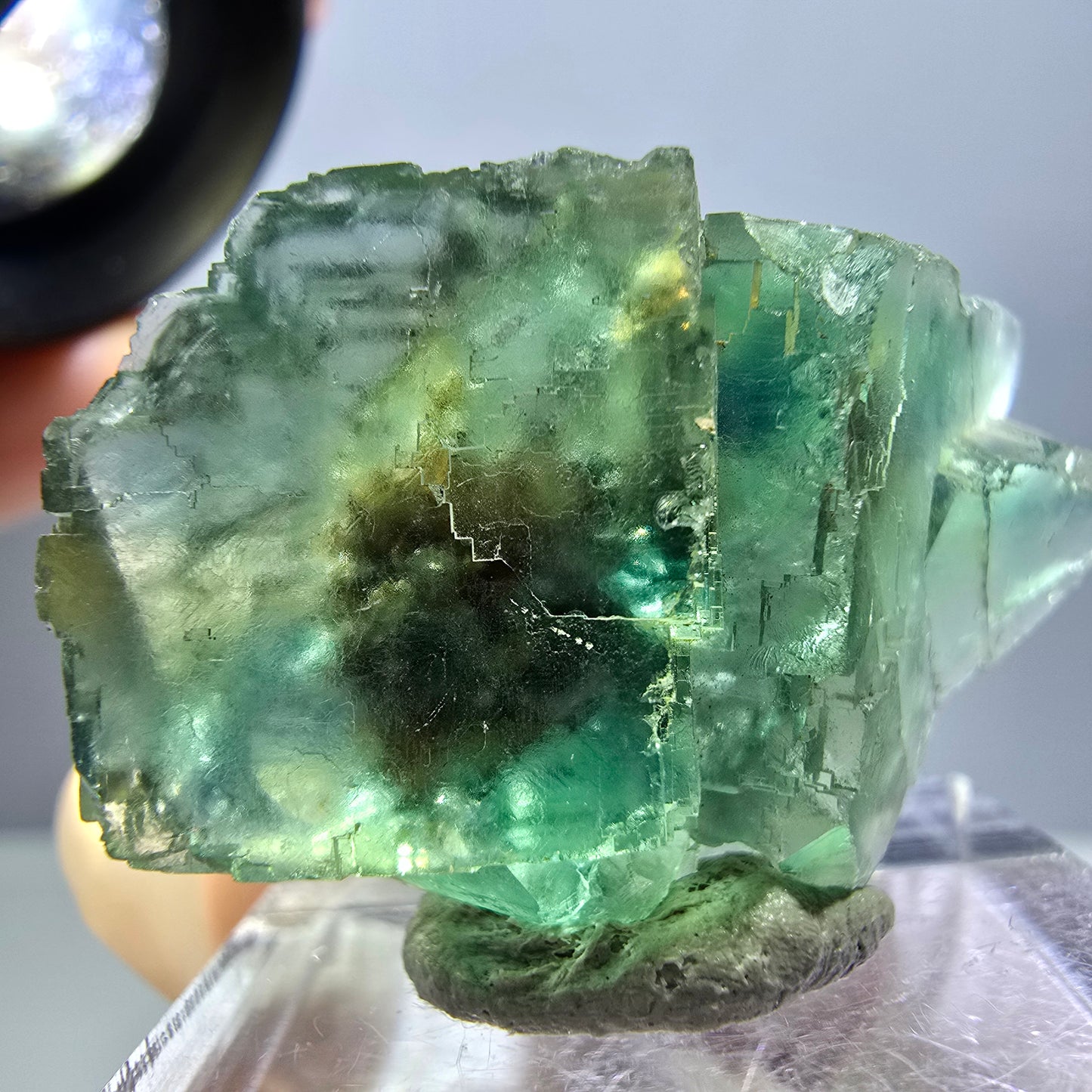 Spécimen de cube de fluorite fantôme, parquet vert Okorusu, Namibie 38 x 25 x 13 mm