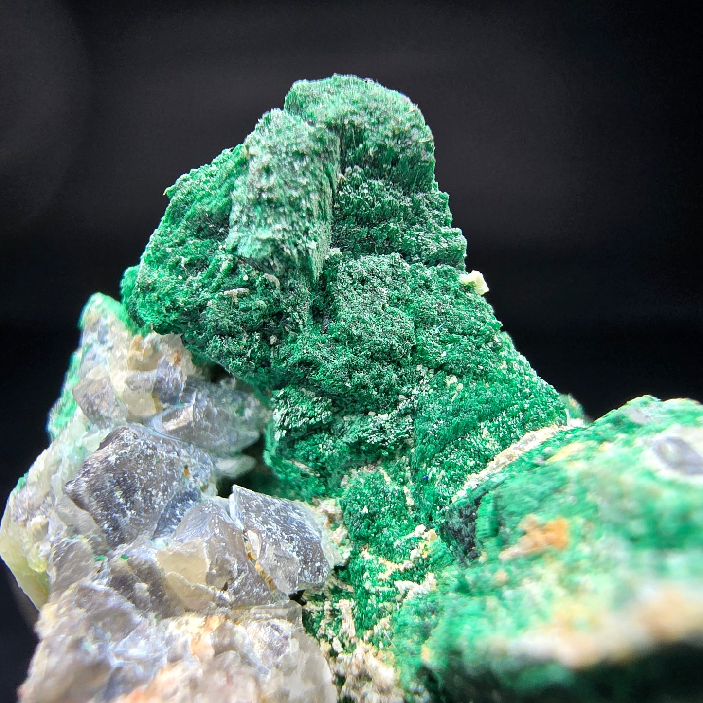 Seltene Malachit, Quarz Stufe Kaokoveld, Namibia 46*30*26mm Mineraliensammlung
