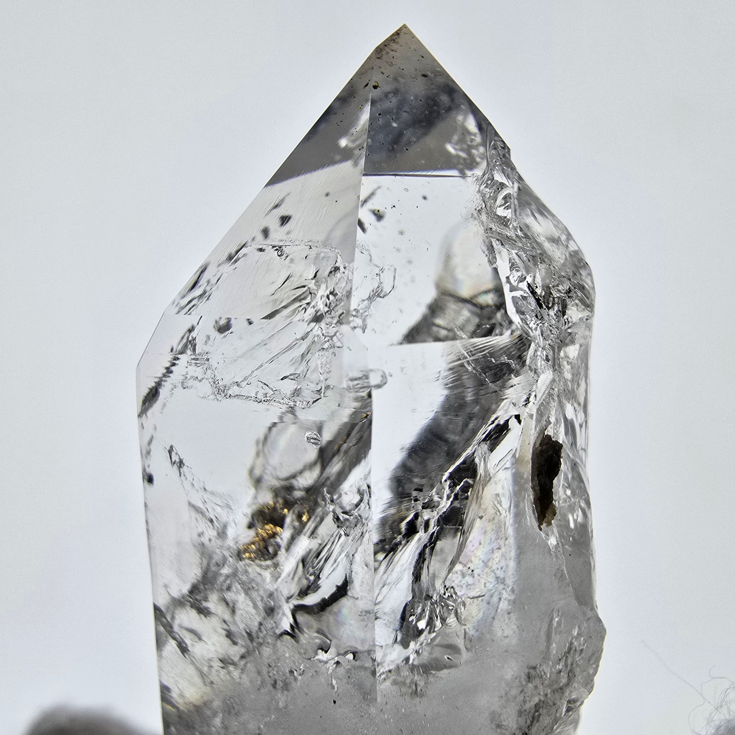 Sceptre en quartz fumé lémurien Enhydro, 1 pochette Saint-Valentin à bulles, Namibie 49 x 23 x 25 mm