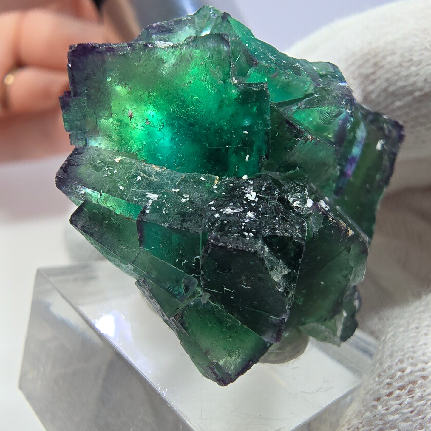 Spécimen de cube de fluorite fantôme parqueté zonal Okorusu, Namibie 42*34*21mm