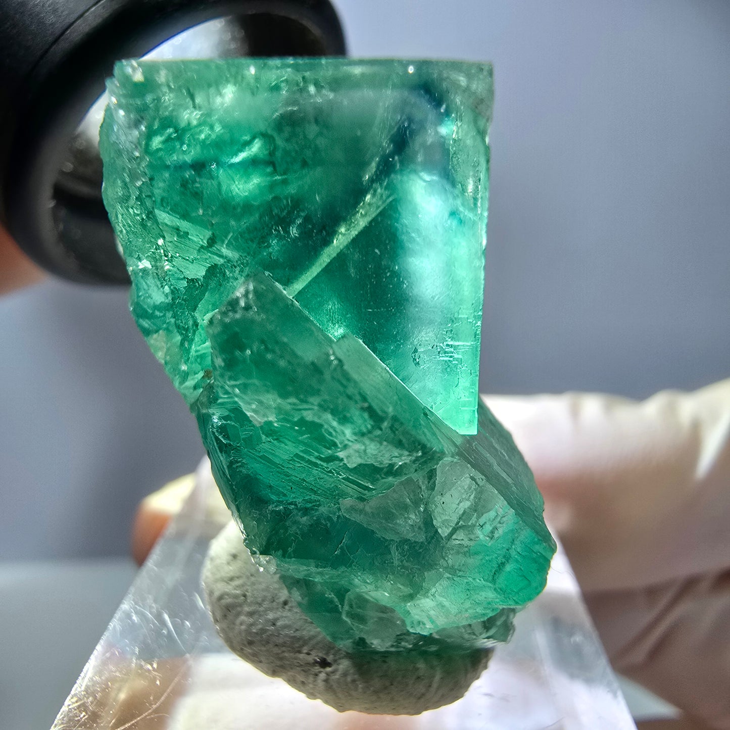 Rare spécimen de cube de fluorite fantôme, vert Okorusu, Namibie 34 x 29 x 21 mm