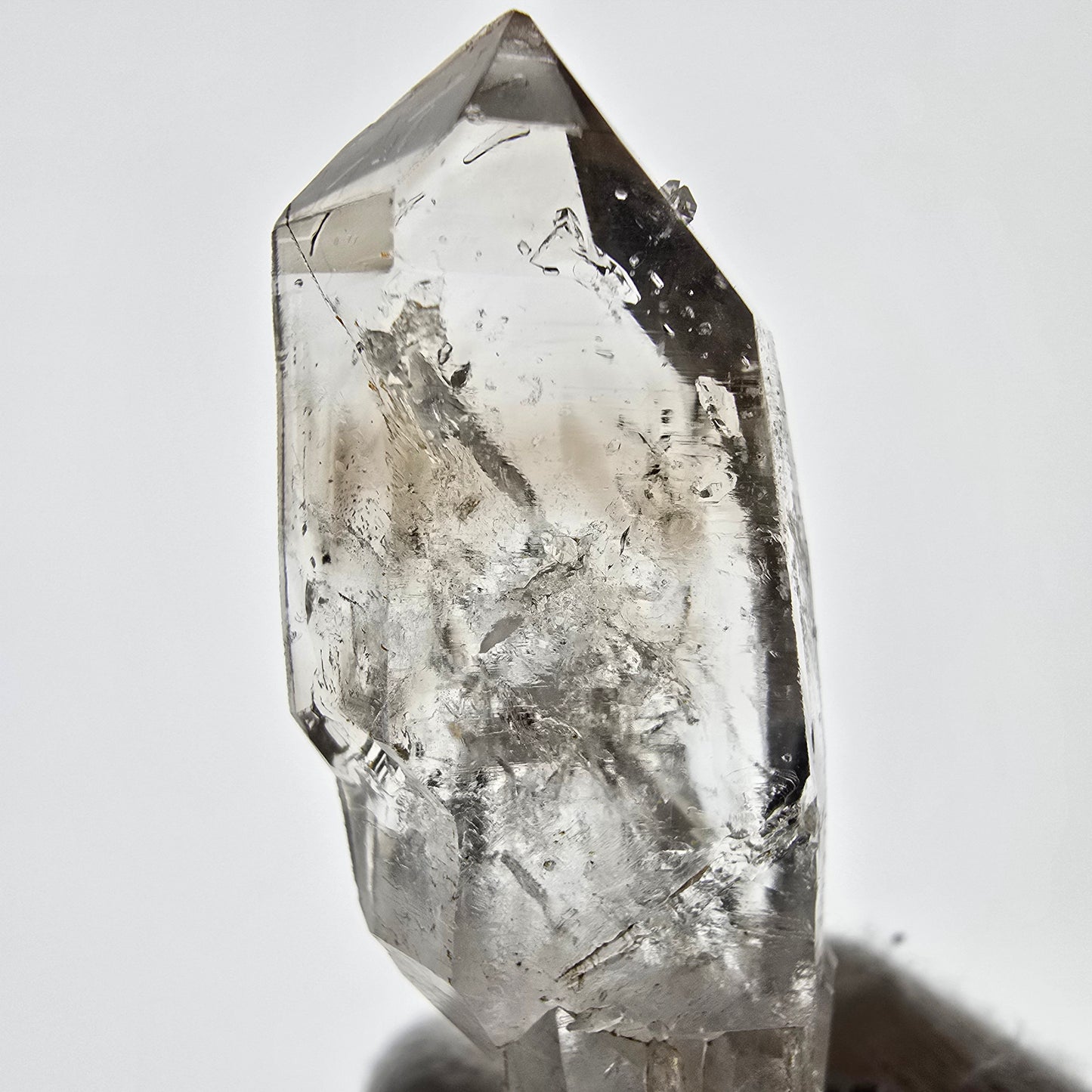 Sceptre DT en quartz fumé squelette Enhydro, 2x Bubble Valentine Pocket, Namibie 49 x 19 x 17 mm