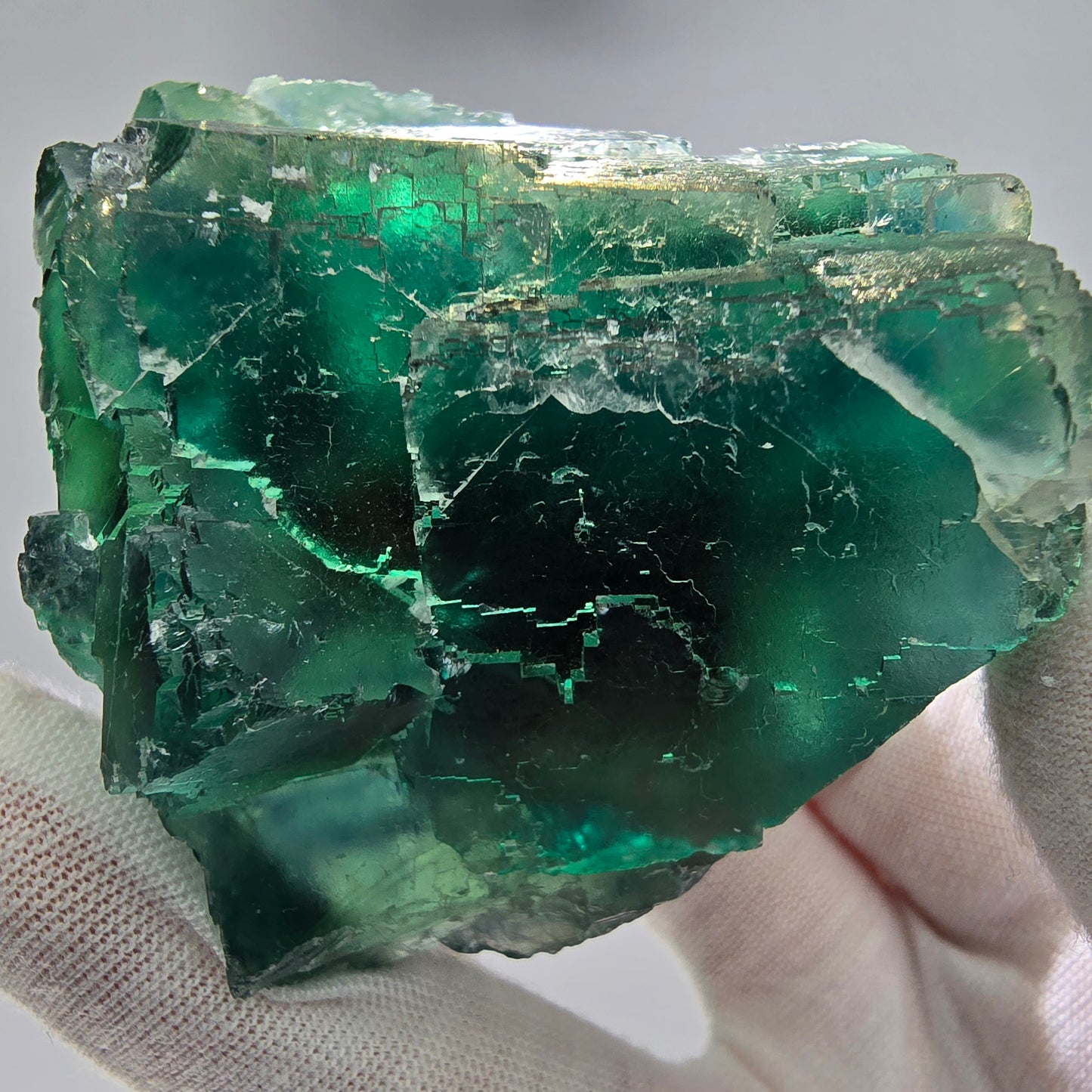 Große Phantom Fluorit Würfel Stufe grün gelb Okorusu Namibia 73*67*38mm Sammlung