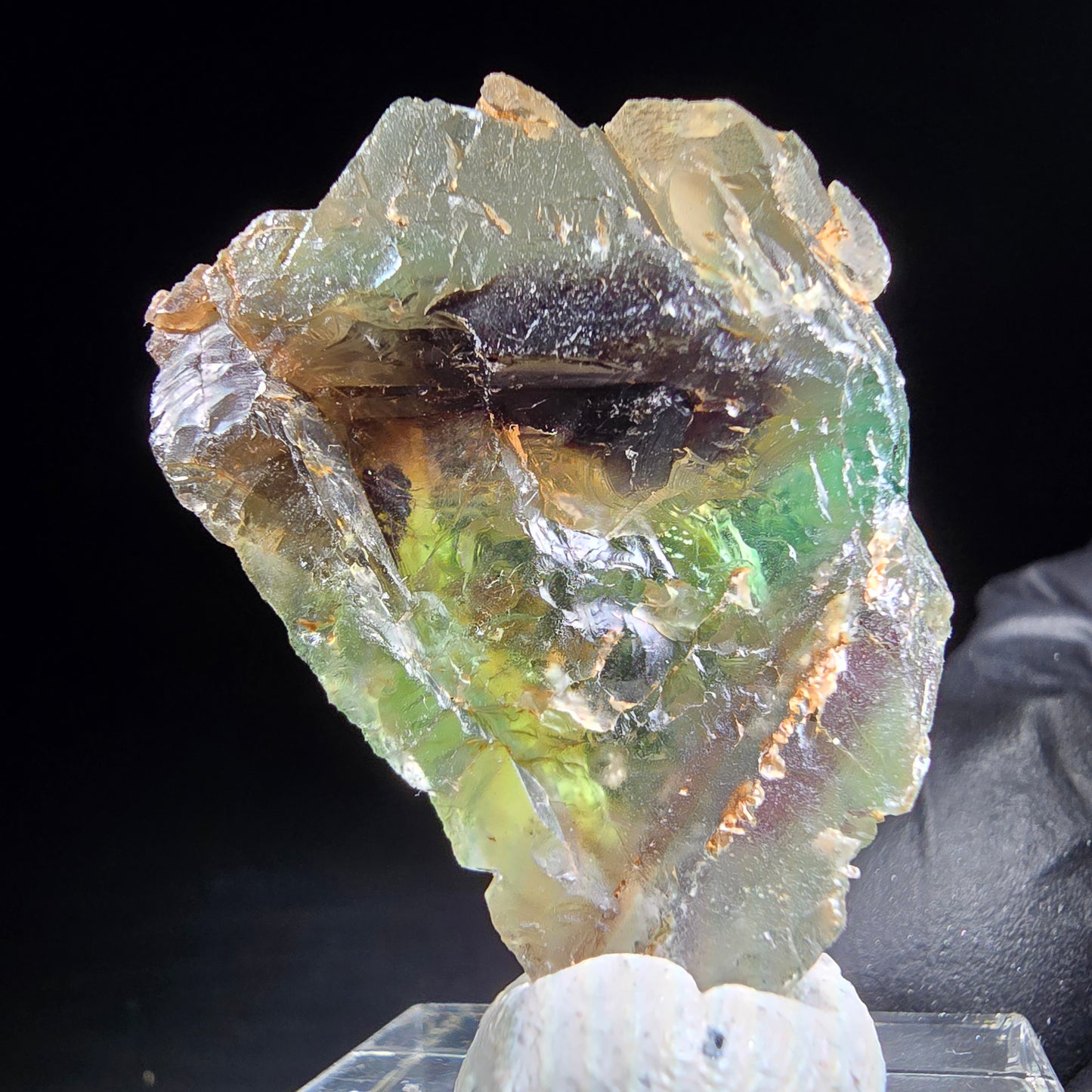 Klare zonare Fluorit Stufe lila grün braun Erongo, Namibia 37*23*15mm Sammlung