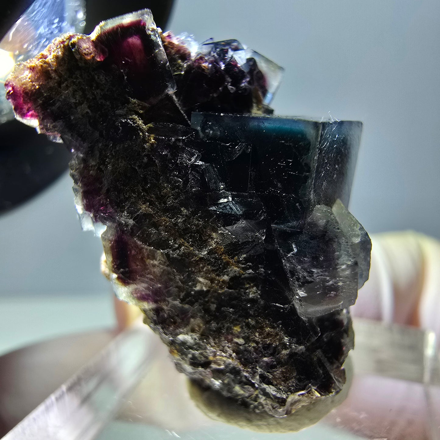 Phantom Fluorit Würfel Stufe, grün lila Okorusu, Namibia 27*21*20mm