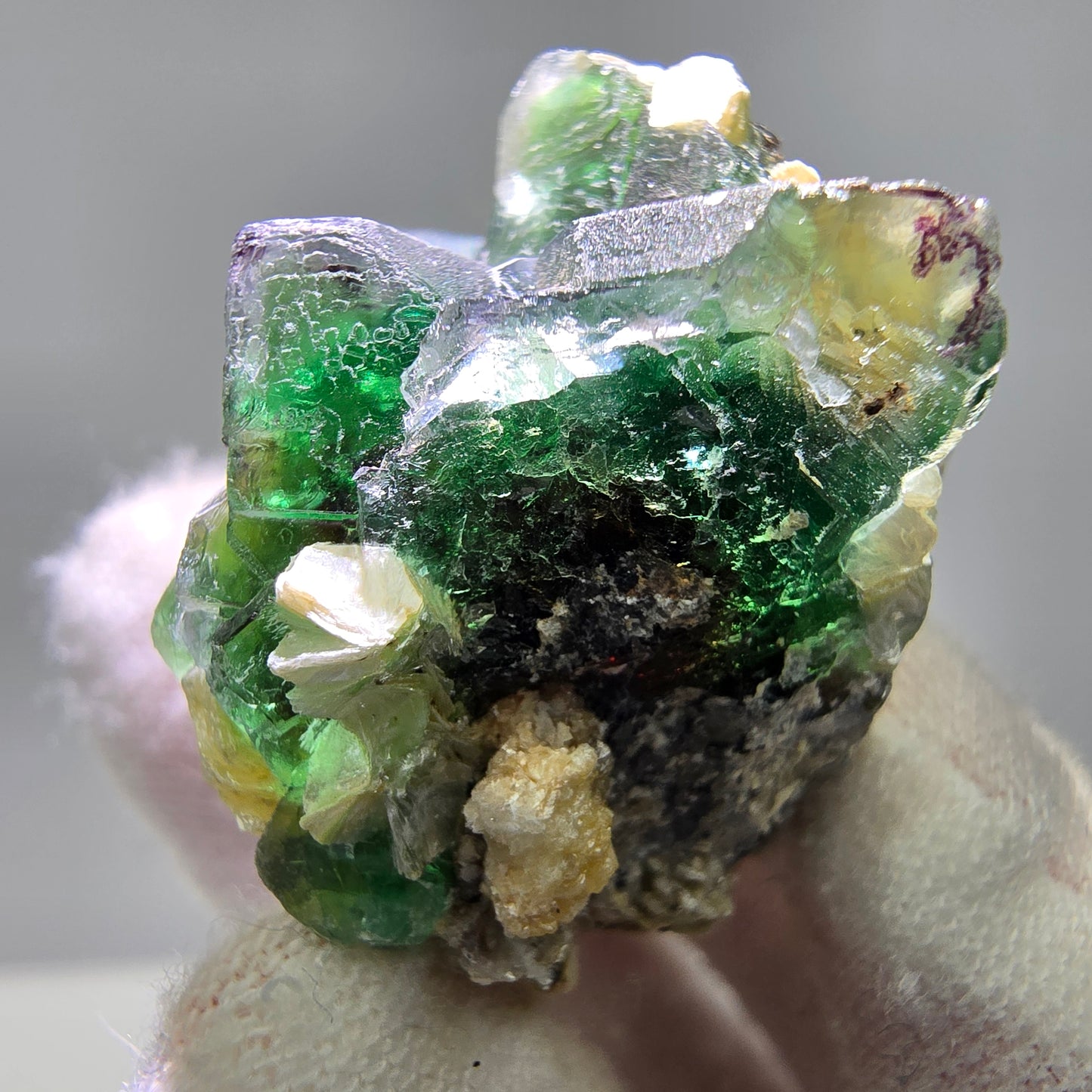 Phantom Fluorit Würfel, Muskovit Stufe Erongo, Namibia 37*31*27mm Sammlung