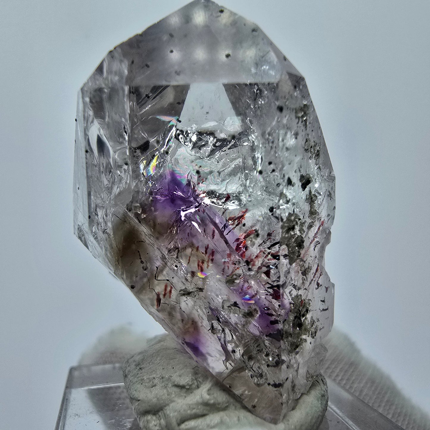 Harlequin Phantom Amethyst with Prehnite Streep Mine Goboboseb Namibia 38*23*23mm