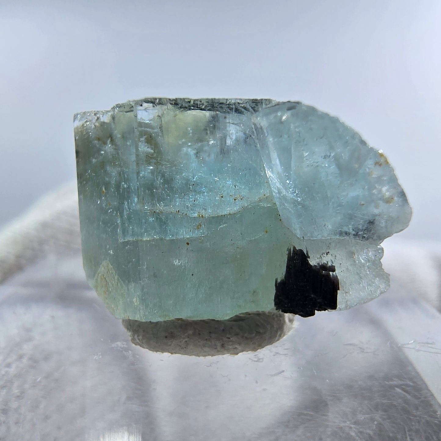 Aigue-marine Setlene, opale hyalite, tourmaline Schörl stade Erongo, Namibie 17*10*11mm