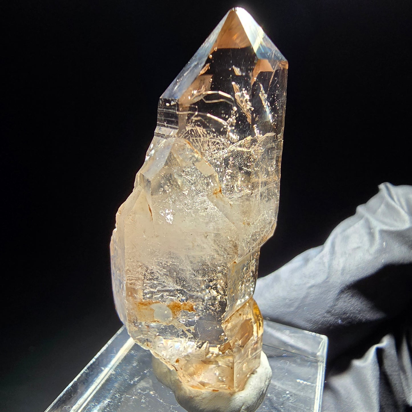 Klare Phantom Rauchquarz Zepter Spitze Goboboseb, Namibia 42*19*12mm Sammlung