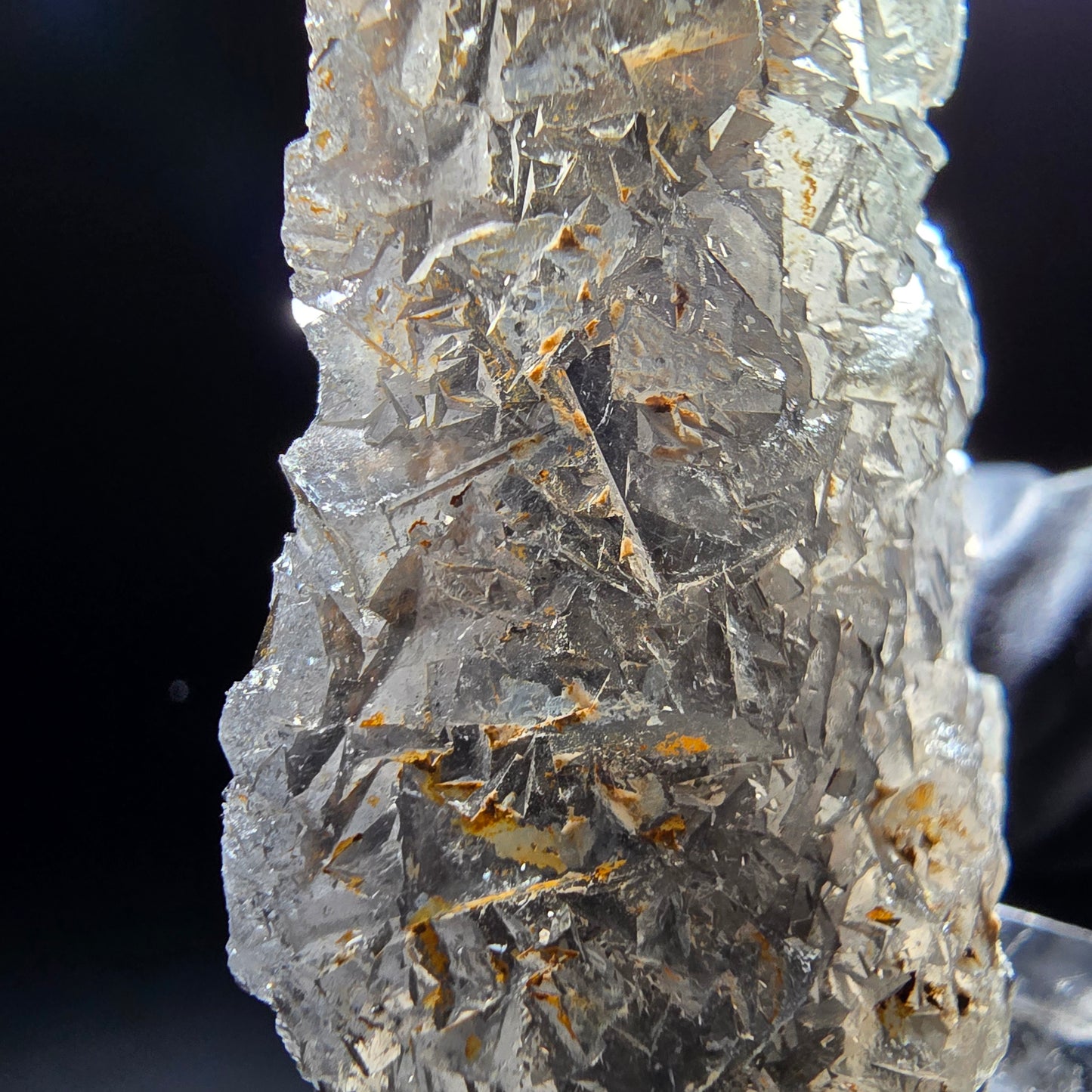 Cube de fluorite fantôme transparent de qualité violet Okorusu, Collection namibie 41*31*14mm