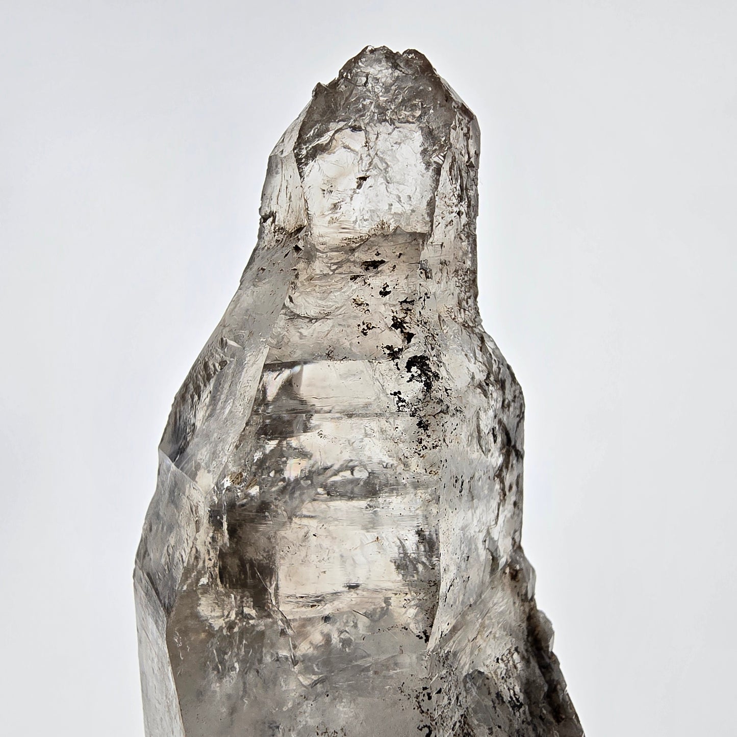 XL Enhydro Skeleton Quartz fumé DT, calcite UV, 2x Bubble Valentine Pocket Namibie 165*56*45mm