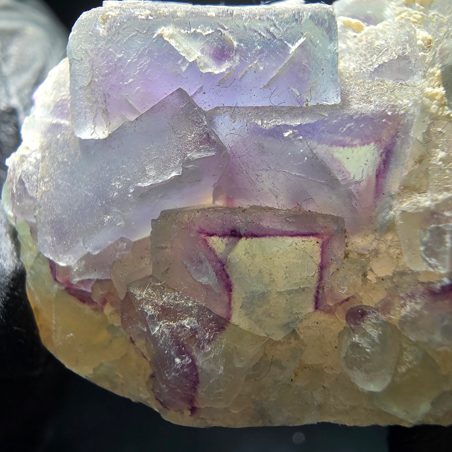 Cube de fluorite fantôme vert violet, spécimen de quartz Omehane, namibie 50*32*24mm