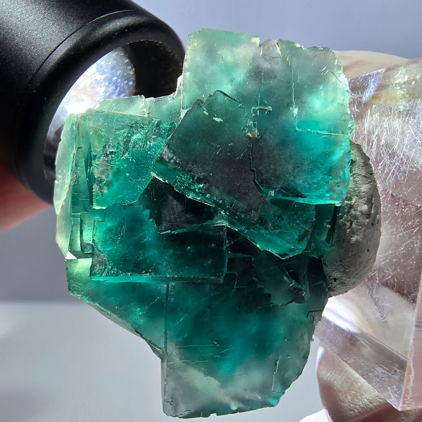 Spécimen de cube de fluorite fantôme, parquet vert Okorusu, Namibie 39 x 34 x 18 mm
