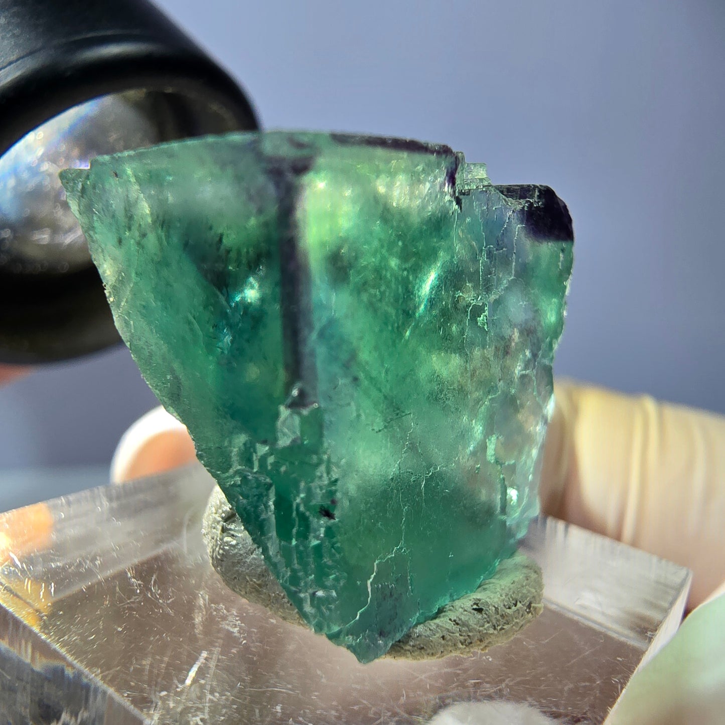 Phantom Fluorit Würfel parkettiert, grün lila Okorusu, Namibia 20*21*19mm
