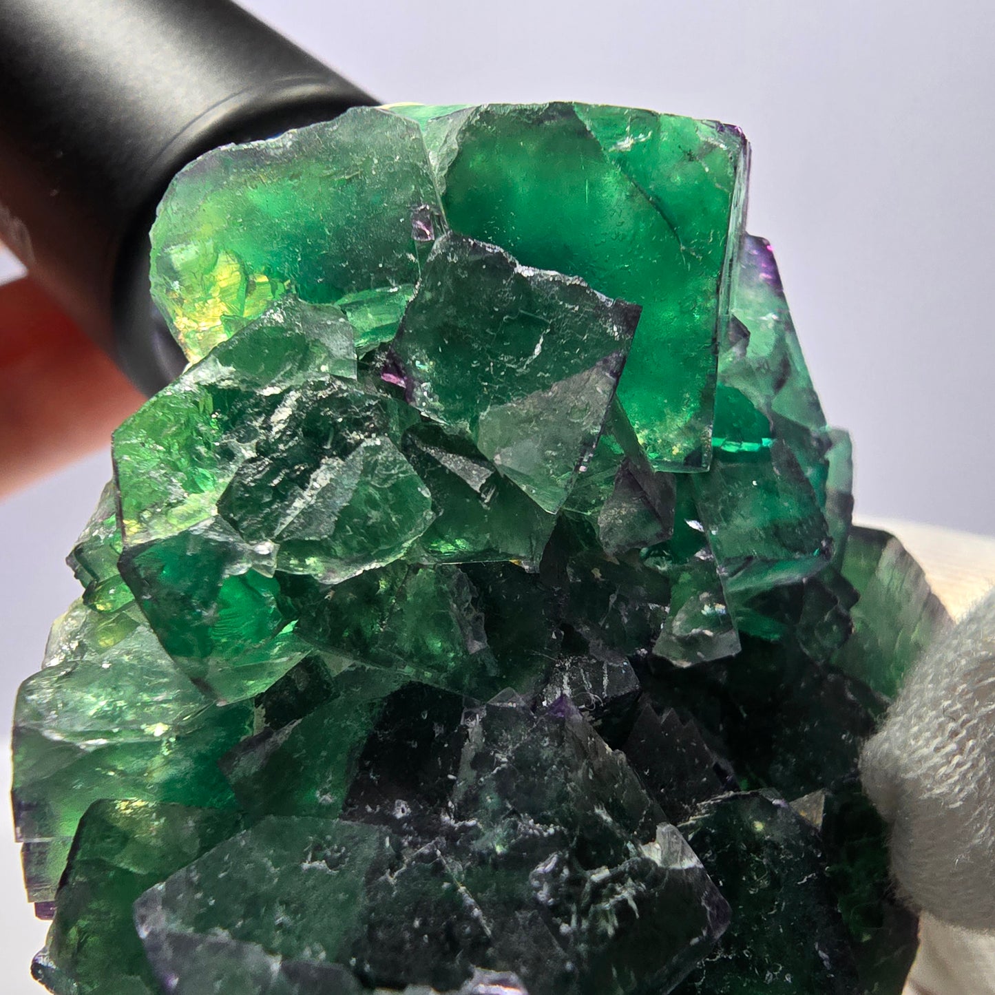 Spécimen de cube de fluorite fantôme, parqueté zonal Okorusu Namibie 74*50*50mm