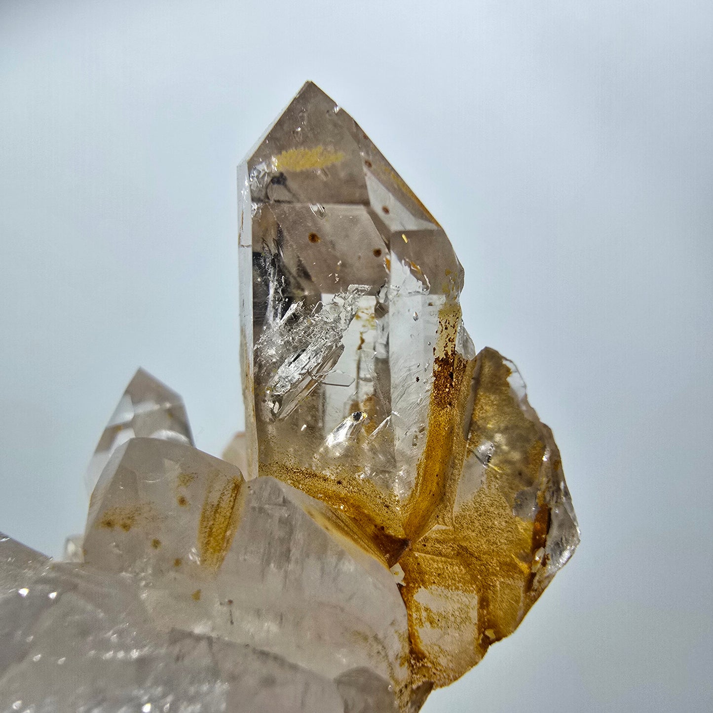 Enhydro Phantom Rauchquarz Zepter Stufe, 2x Blase Goboboseb, Namibia 51*42*29mm