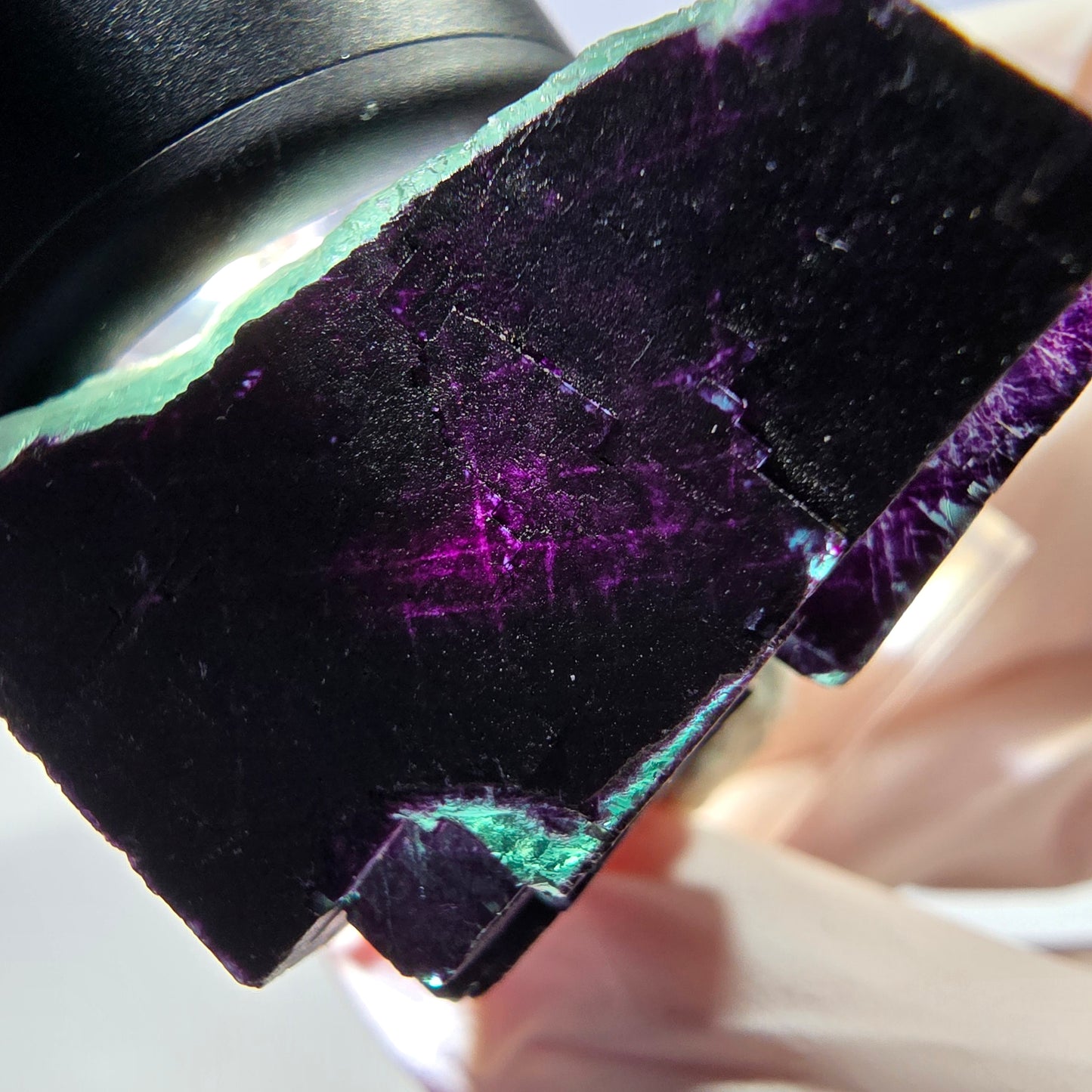 Phantom Fluorit Würfel Stufe grün lila zonal 11:11 Angel Pocket, Namibia 32*25*23mm