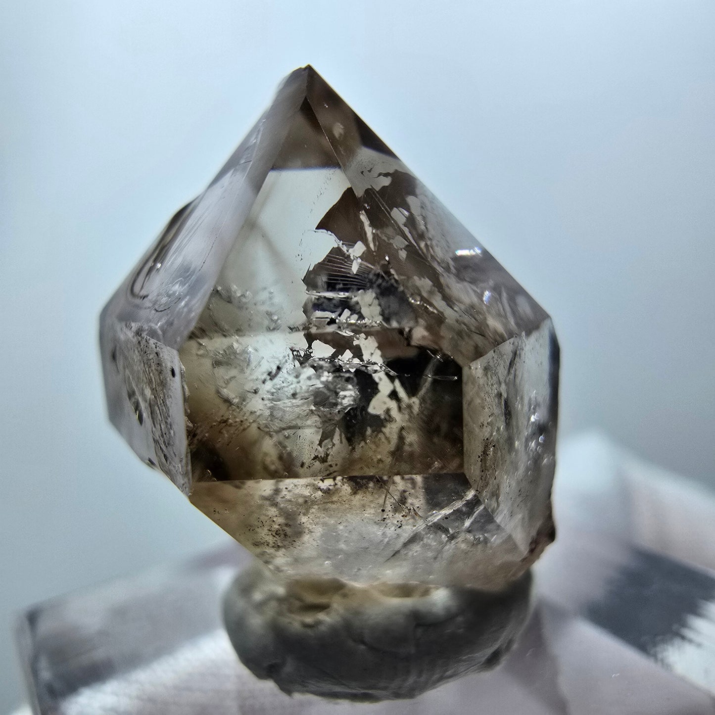 Klarer Phantom Rauchquarz Zepter Kristall Goboboseb, Namibia 25*21*14mm
