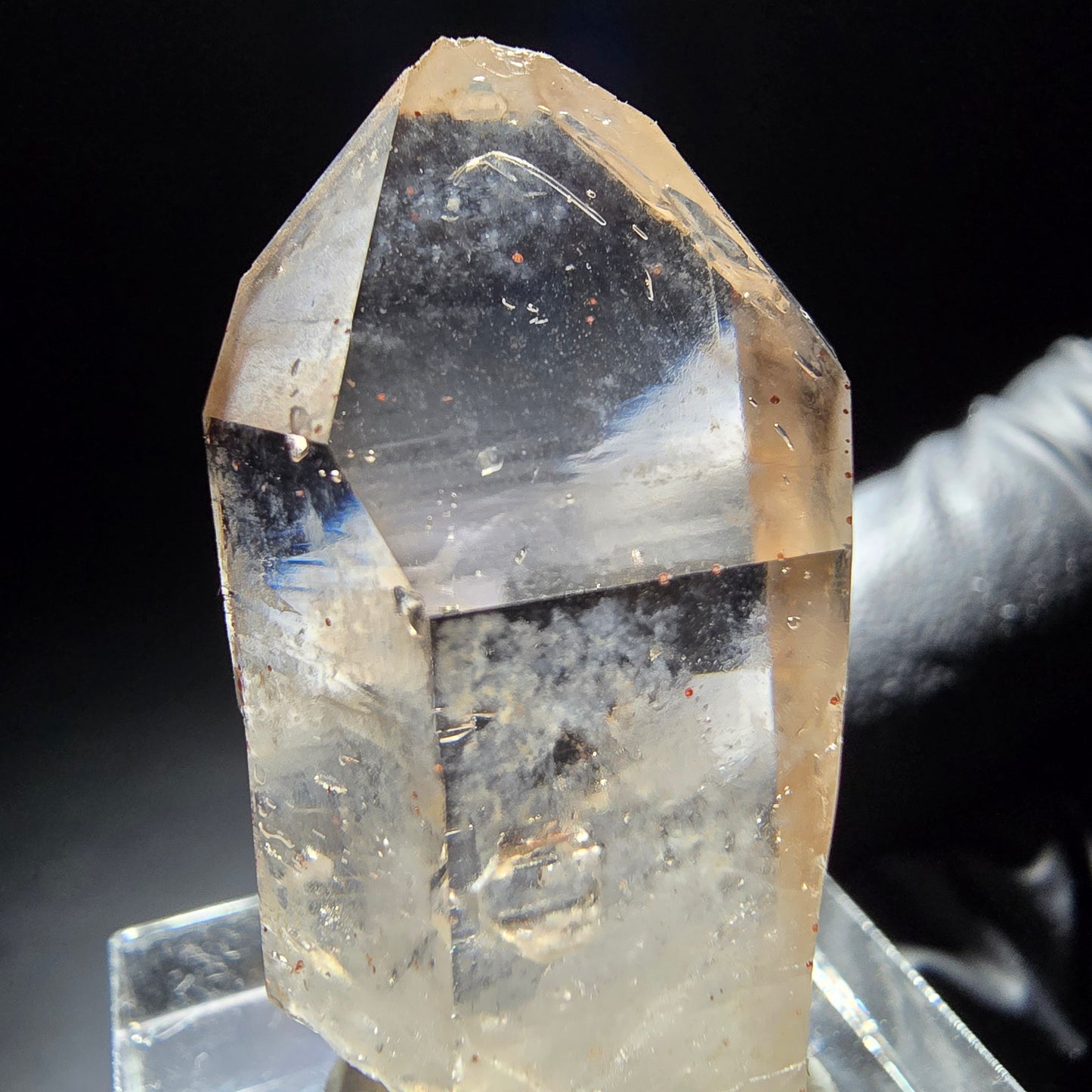 Klare Phantom Rauchquarz Spitze Goboboseb, Namibia 35*19*12mm Mineraliensammlung