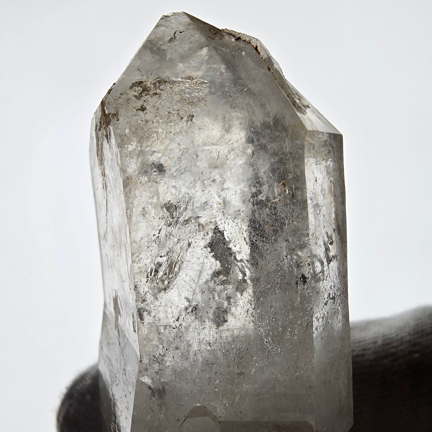 Skeleton Smoky Quartz DT Scepter, UV Calcite Valentine Pocket, Namibia 86*37*24mm
