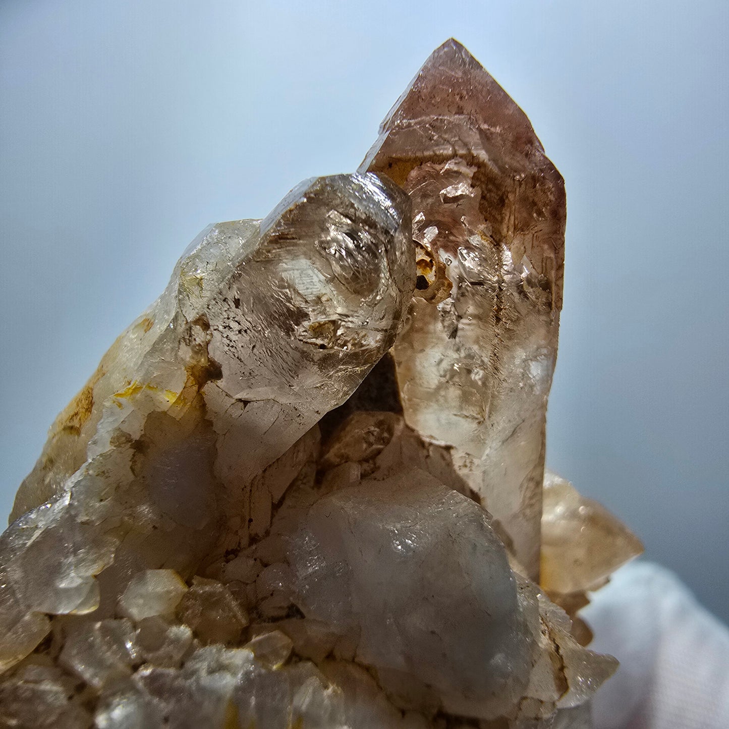 Seltene Phantom Rauchquarz Zepter Stufe Goboboseb, Namibia 59*55*42mm