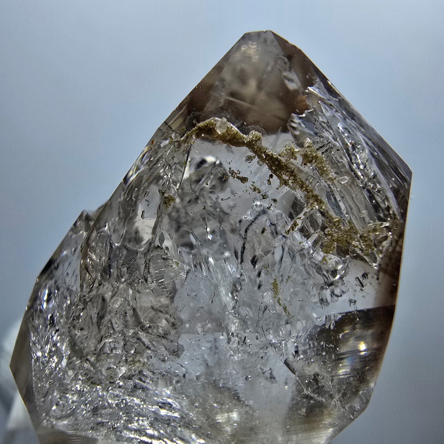Enhydro Phantom Smoky Quartz Scepter, 1x Bubble Goboboseb, Namibia 31*22*17mm