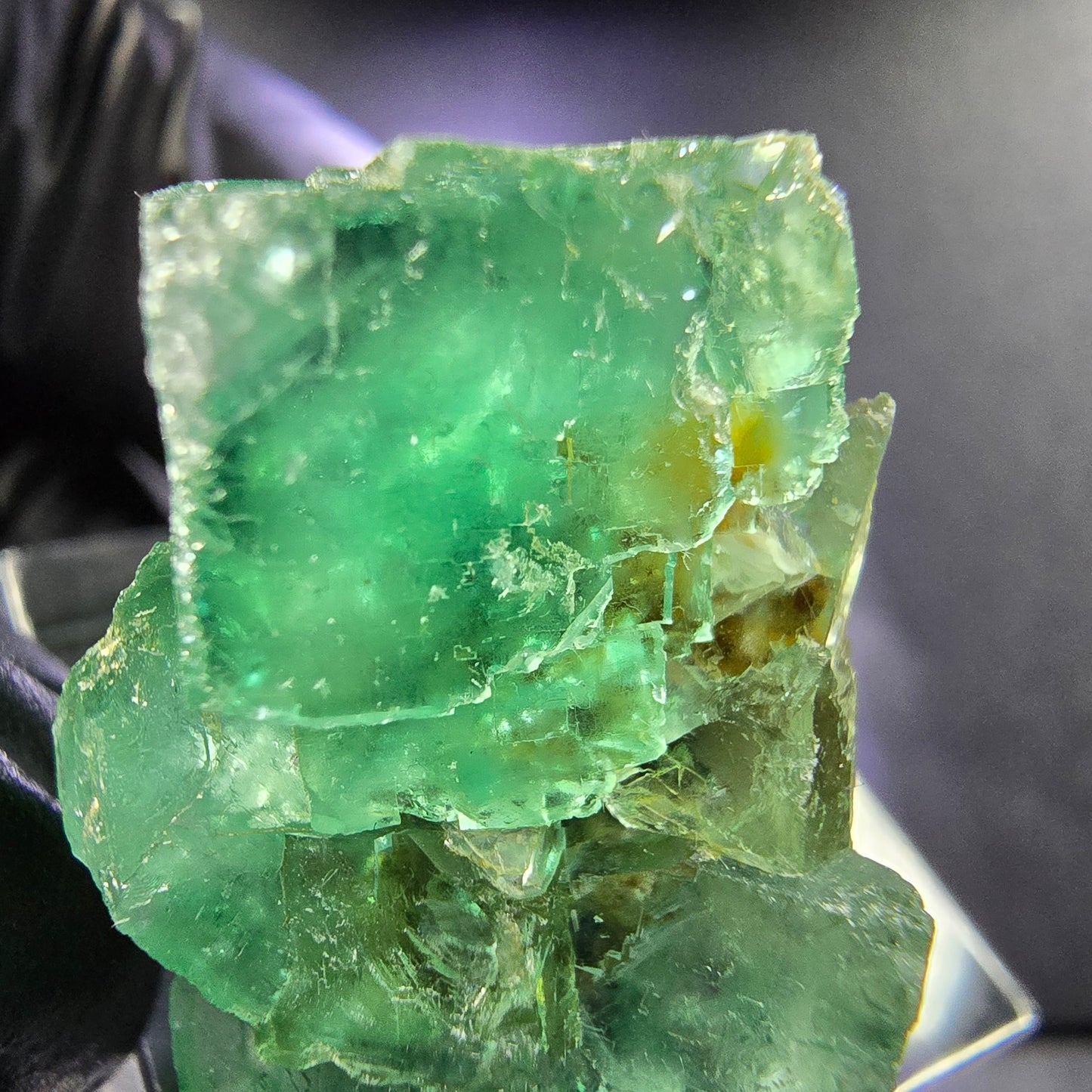 Seltene Phantom Fluorit Würfel Stufe grün 26*20*20mm Okorusu, Namibia Sammlung