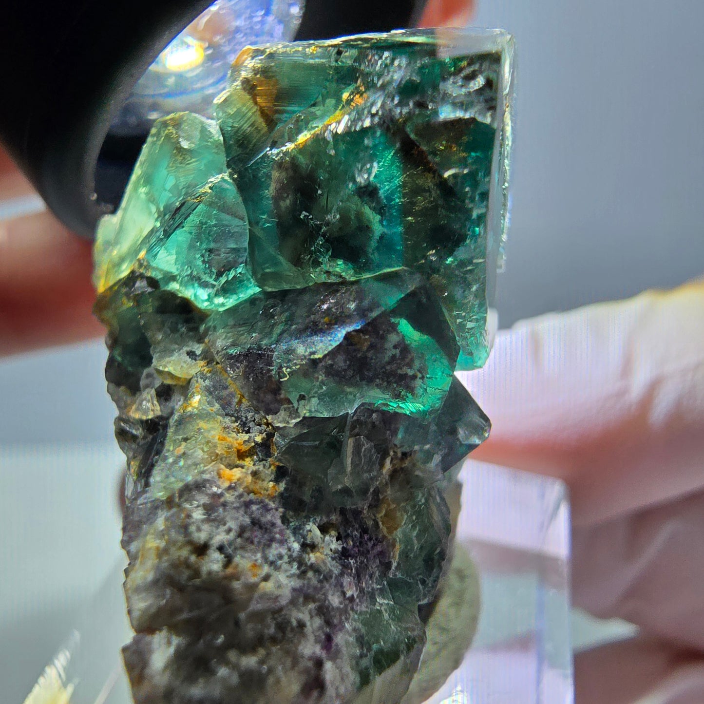 Spécimen de cube de fluorite fantôme, parquet vert Okorusu, Namibie 32 x 26 x 24 mm