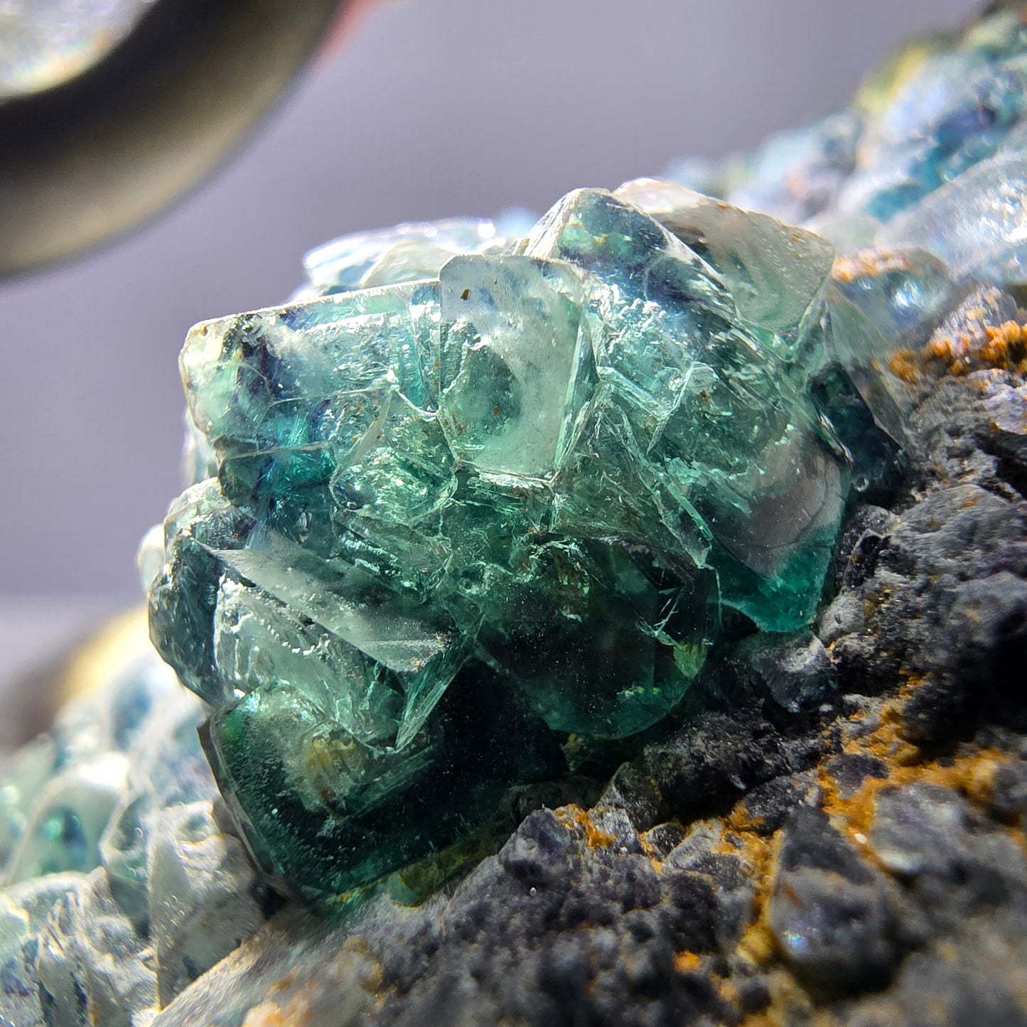 Cube de fluorite fantôme zonal, spécimen de tourmaline Schorl, Erongo, Namibie, 59 x 47 x 23 mm