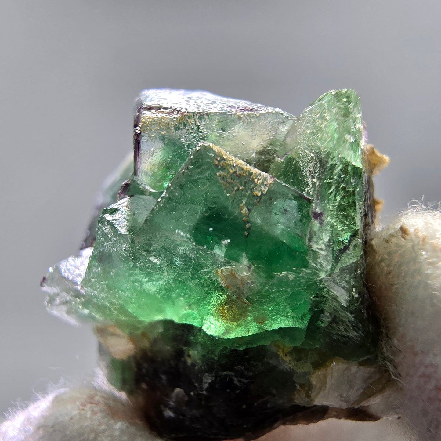 Phantom Fluorit Würfel, Muskovit Stufe Erongo, Namibia 27*20*20mm Sammlung