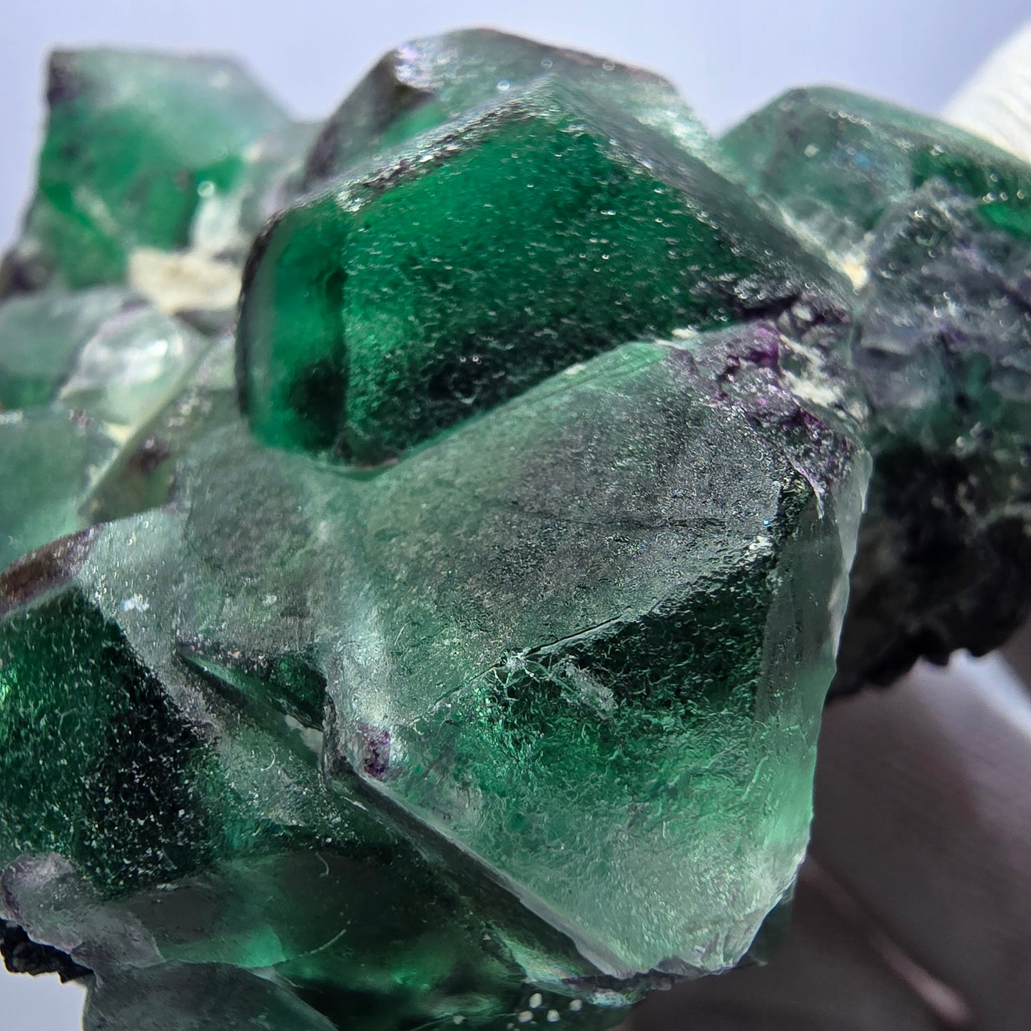 Rare Phantom Fluorite zonal, Schorl Tourmaline Hyalite Erongo, Namibia 79*70*56mm