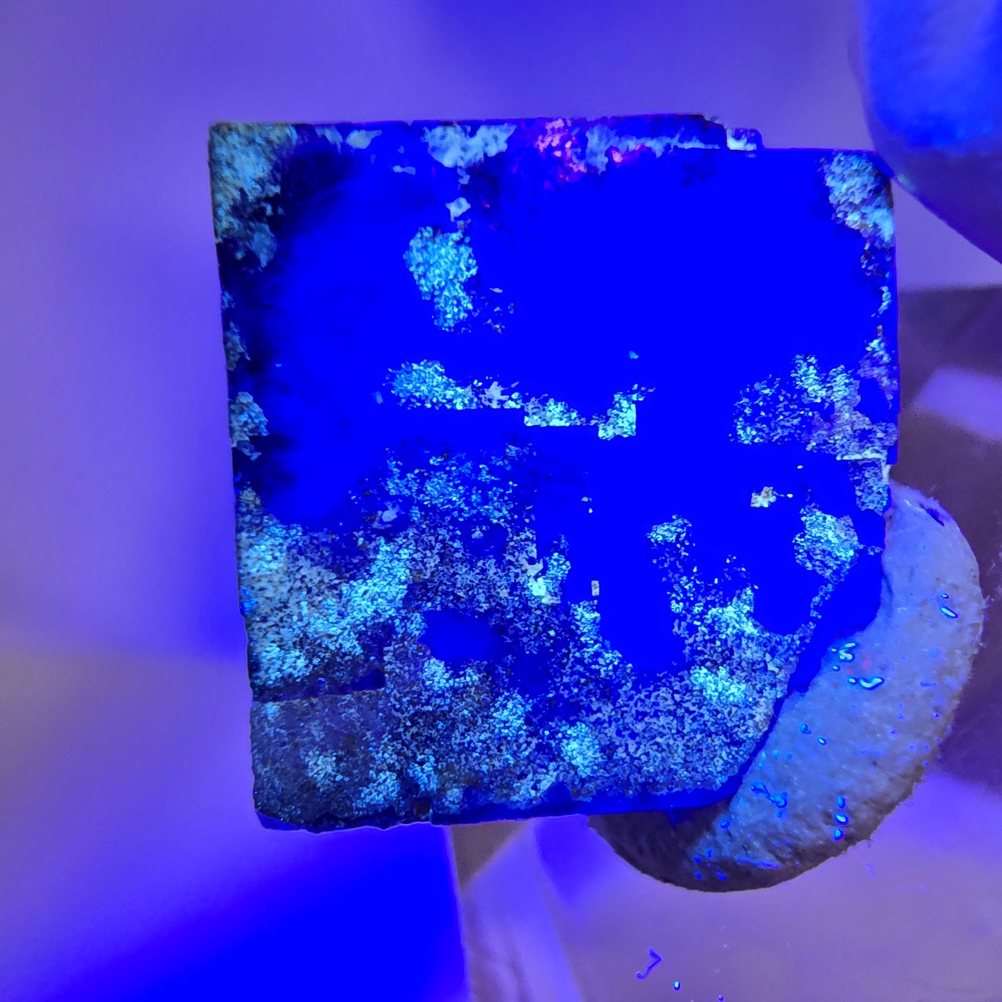 Phantom Fluorit Würfel Stufe, grün lila Okorusu, Namibia 15*15*14mm