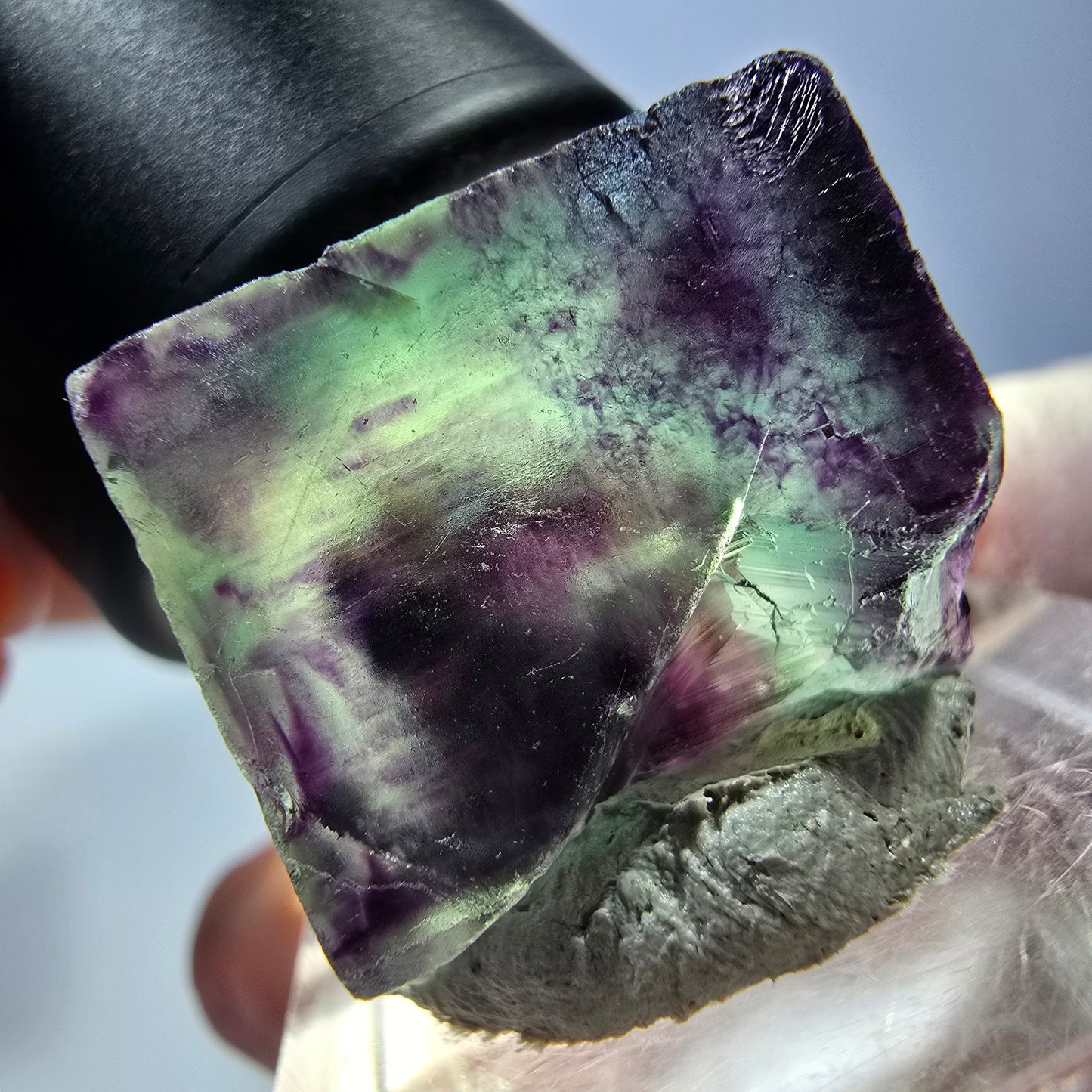 Phantom Fluorit Würfel parkettiert, grün lila Okorusu, Namibia 19*17*11mm