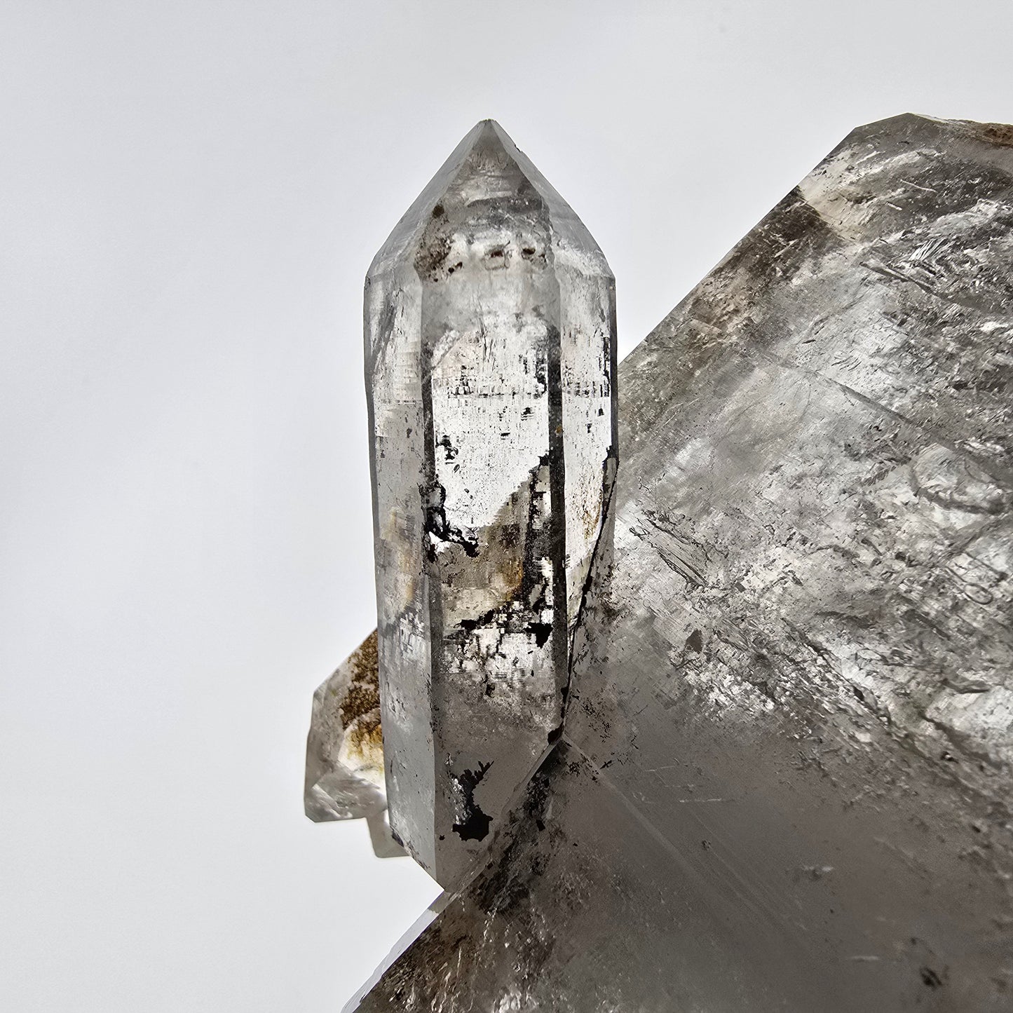 Sceptre DT Enhydro Skeleton Smoky Quartz 3x Bubble (grand) Valentine Pocket Namibie 131*70*52mm