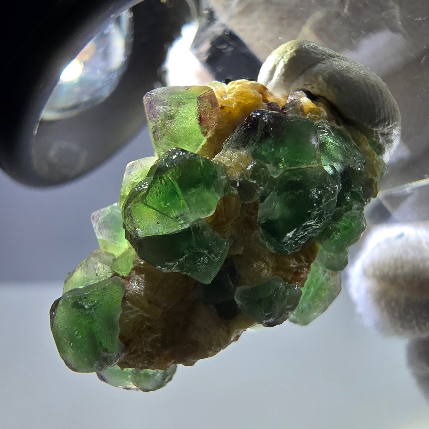 Cube de fluorite fantôme, spécimen de tourmaline scholle muscovite, Erongo, Namibie, 27 x 21 x 22 mm