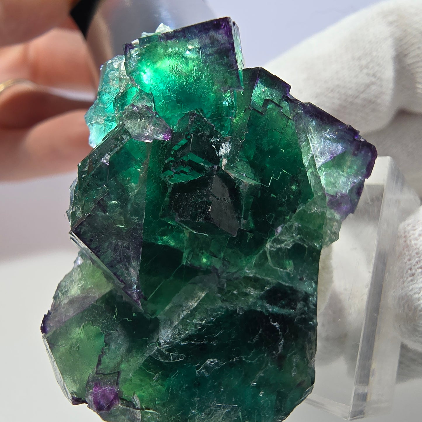 Phantom Fluorit Würfel Stufe parkettiert zonal Okorusu, Namibia 45*27*23mm