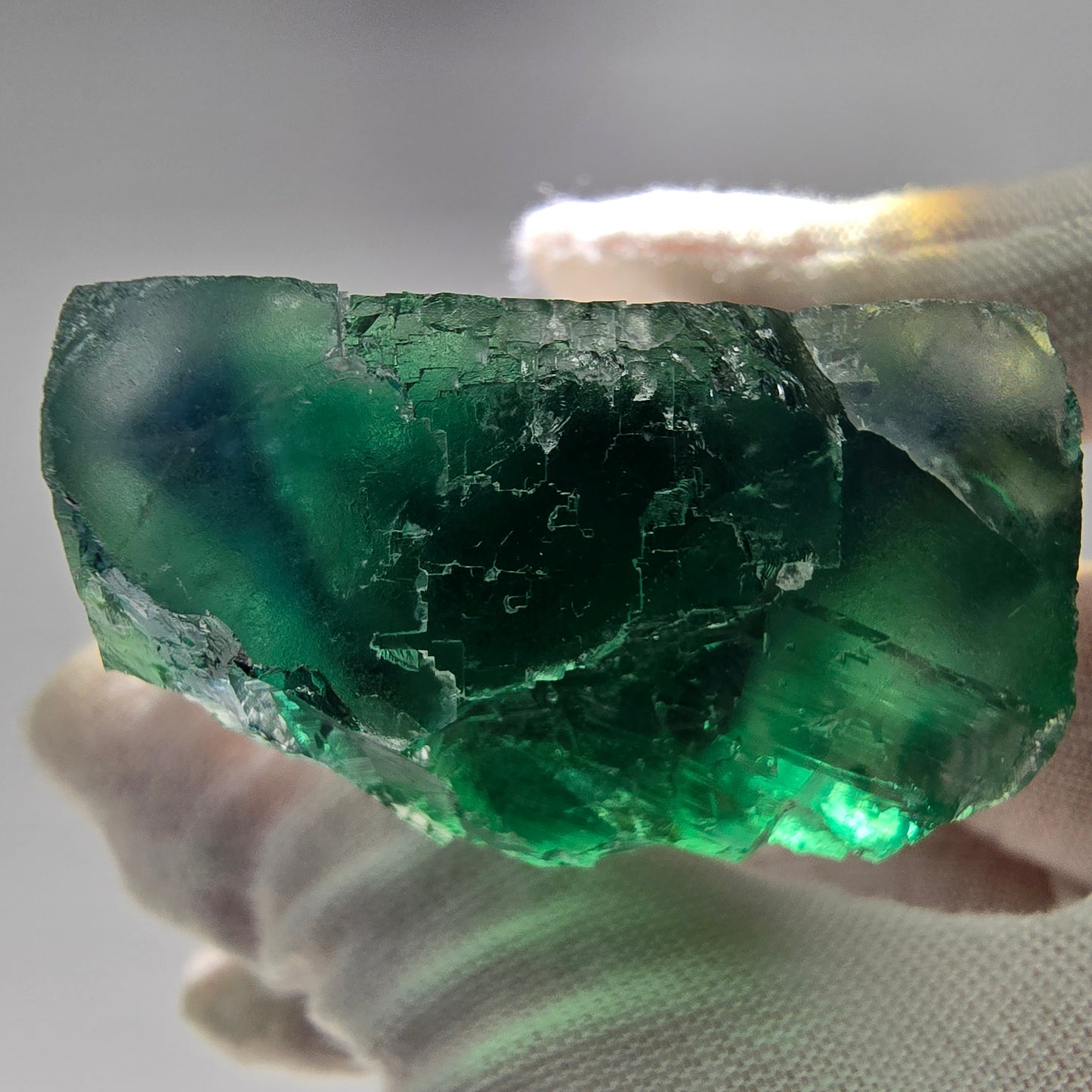 Klare Phantom Fluorit Würfel Stufe grün Okorusu, Namibia 48*43*23mm Sammlung