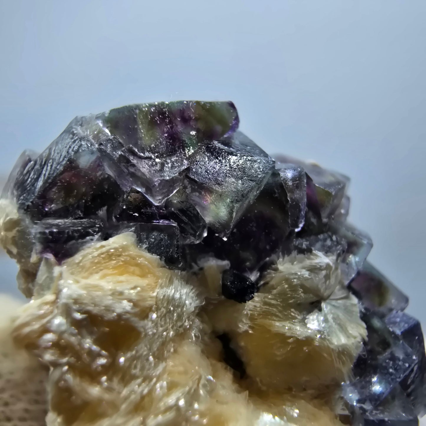 Colorful Phantom Fluorite Cubes Muscovite Schorl Tourmaline Erongo, Namibia 43*39*30mm