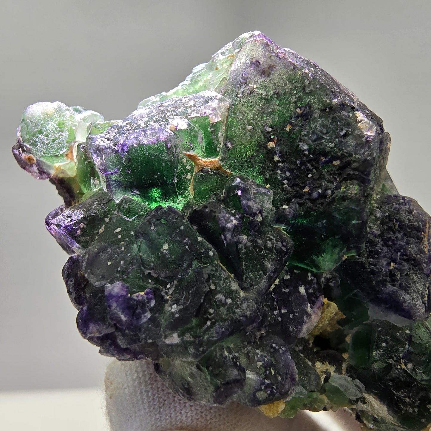 Phantom Fluorit Würfel Stufe grün lila Erongo, Namibia 67*40*35mm Sammlung