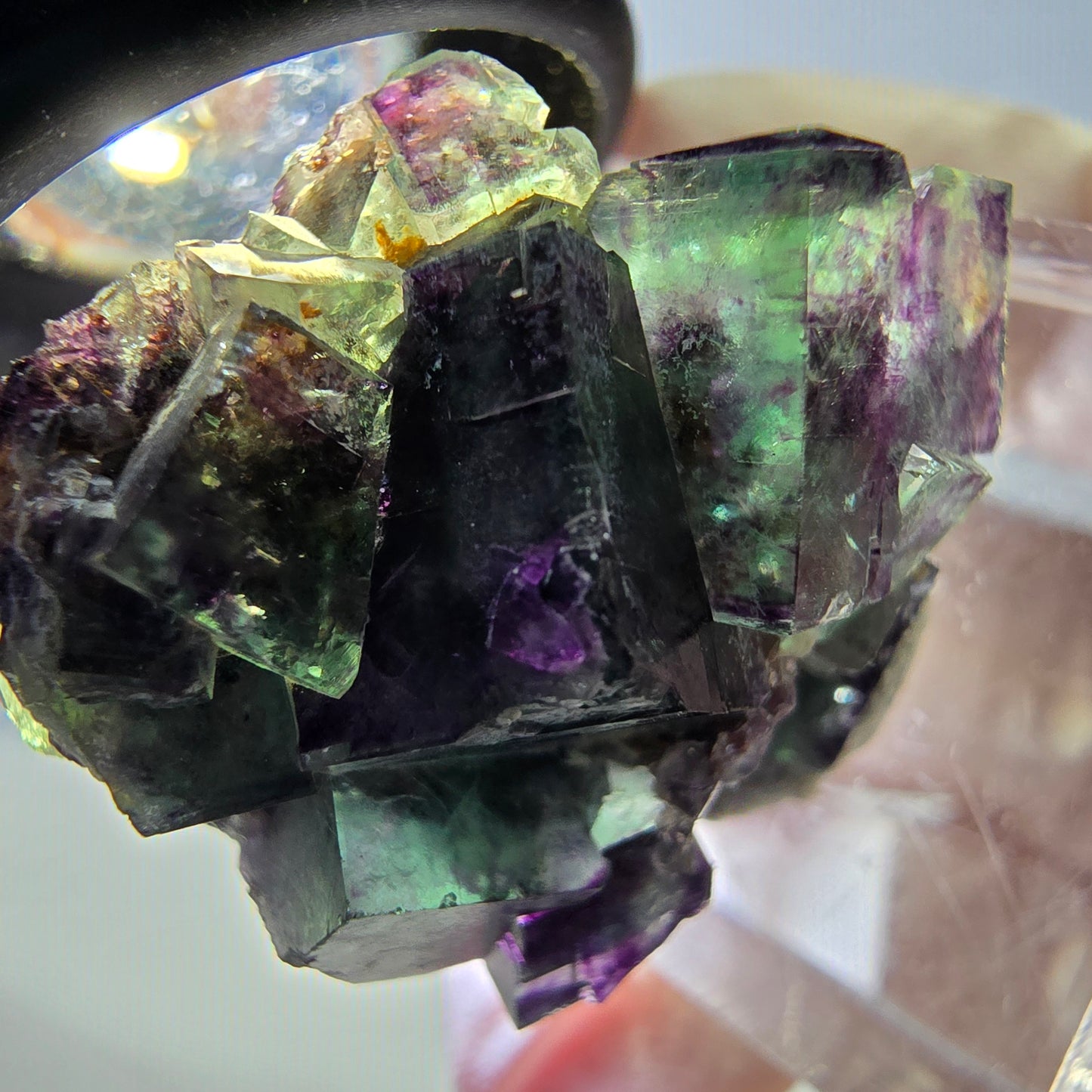 Phantom Fluorit Würfel Stufe, grün lila Okorusu, Namibia 28*25*16mm
